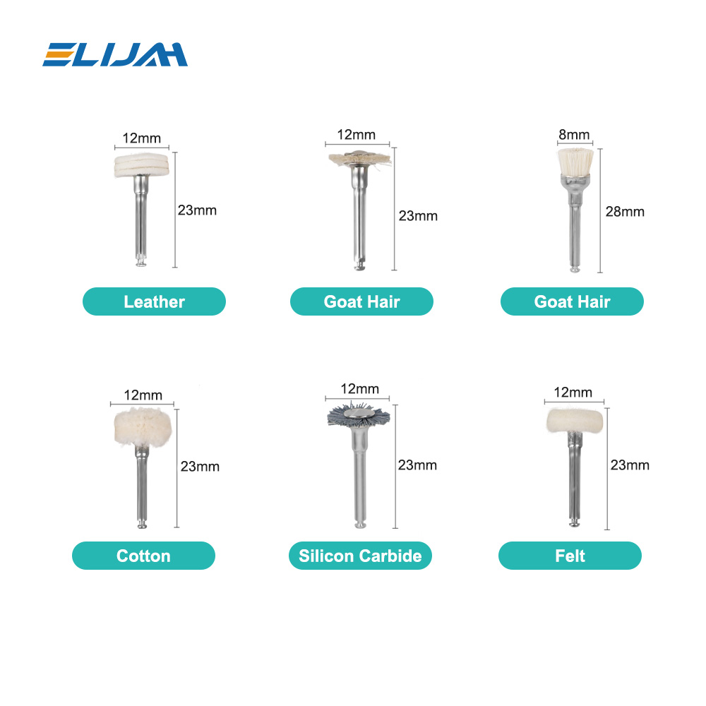 Denspay Dental 12 unids/caja Kit de pulido compuesto RA 2,35mm para mango de baja velocidad porcelana dientes naturales pulido de uñas