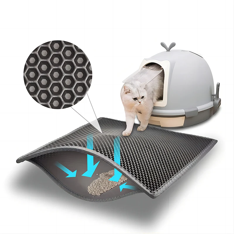 EVA Double Layer Cat Litter Pad กันน้ําลื่นทรายอ่างล้างหน้ากรองแมวสุนัขล้างทําความสะอาดได้ทําความสะอาดง่ายอุปกรณ์เสริมสําหรับสัตว์เลี้ยง