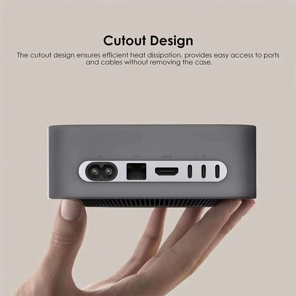 ติดตั้งง่ายสวมใส่ซิลิโคนกันน้ําป้องกันสําหรับ Mac Mini M4/M4 Pro 2024 เปิดที่แม่นยํากันฝุ่น