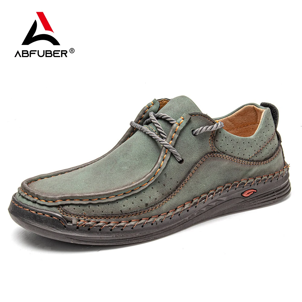 Sepatu Kulit Buatan Tangan Sneakers Kasual Pria Sepatu Pria Desain Nyaman Sepatu Kasual Kulit Bisnis Sepatu Pria Sepatu Bengkel Mokasin
