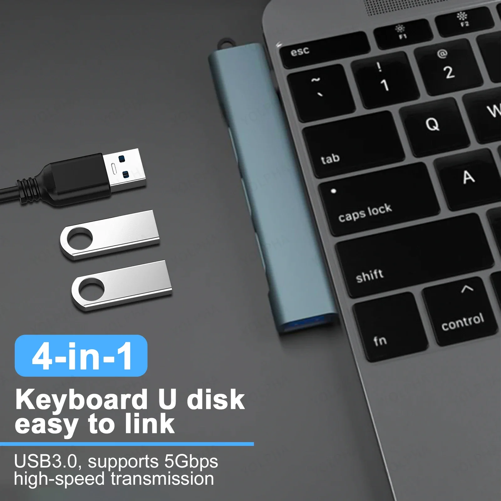 4 Ports Hi-Speed HUBs High Speed 4 Port USB 3.0 Multi HUB Splitter Expansion For Desktop PC Laptop Adapter