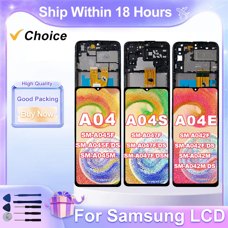 6.5 "Per Samsung Galaxy A04 LCD A045 A045F Display A04S Touch Screen A047 A047F Per Samsung A04E LCD A042 A042F Digitiz Sostituire