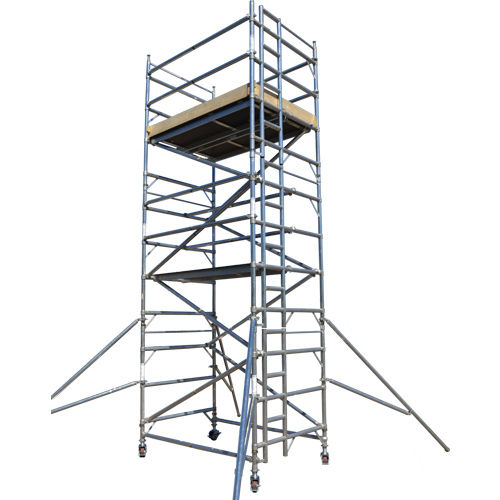 Easy Install Aluminum Scaffolding Mobile Tower Double Width Frame Ladder