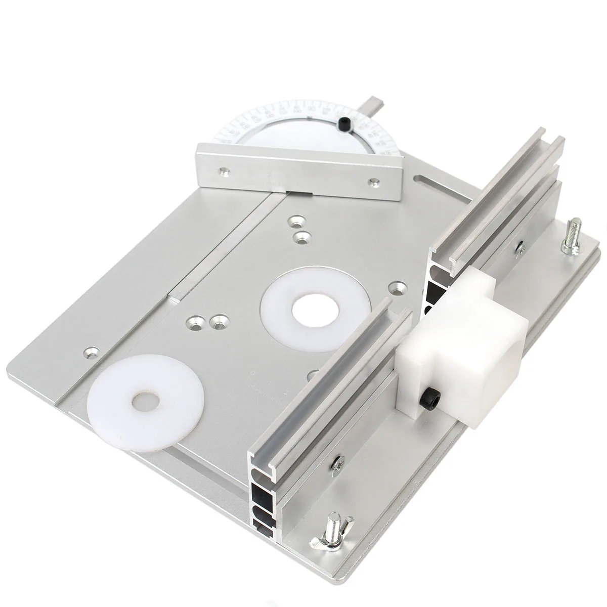 Aluminum Router Table Insert Plate W/ Miter Gauge 62x70mm 85x85mm for Woodworking Benches Table Saw Trimmer Engraving Machine