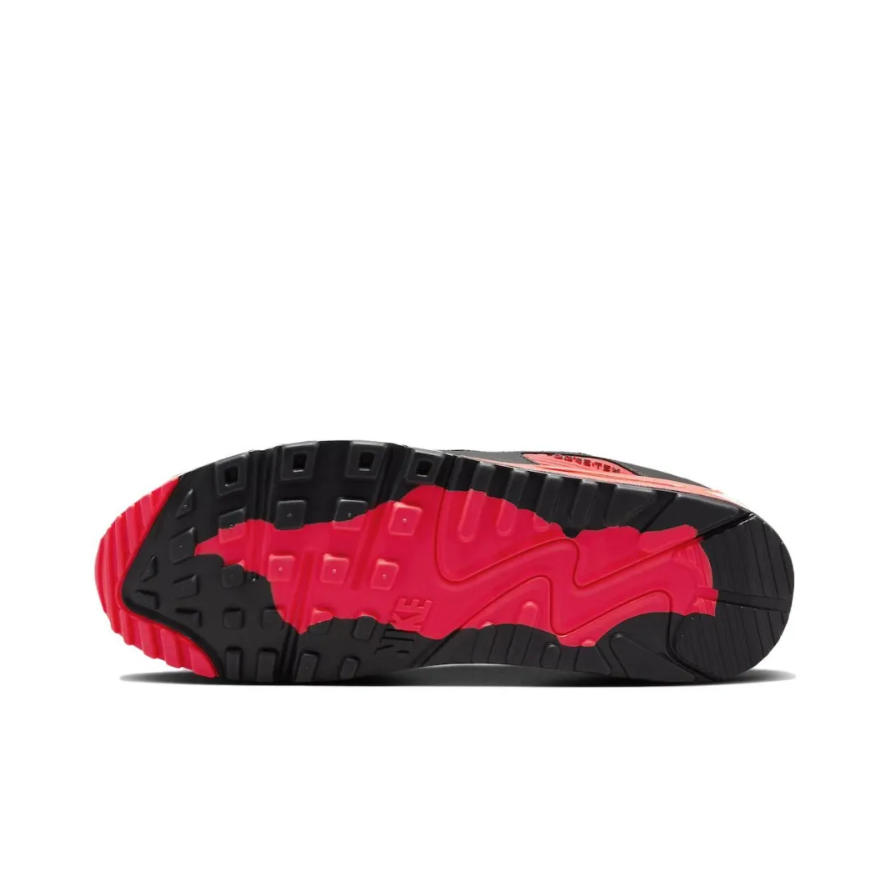 Nike preto e vermelho colorway AIR MAX 90 masculino confortável tênis de cano baixo com absorção de choque antiderrapante tênis de corrida casuais