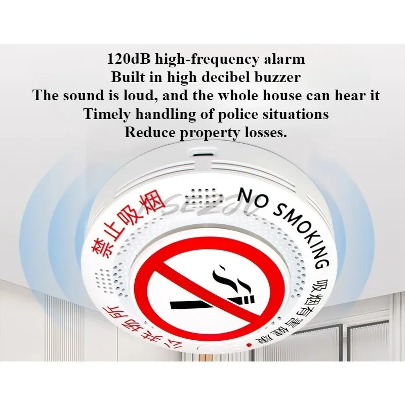 High Sensitivity Intelligent Smoke Alarm - Bathroom Smoke-free Detector and Anti Fog Monitoring (Plug Type)