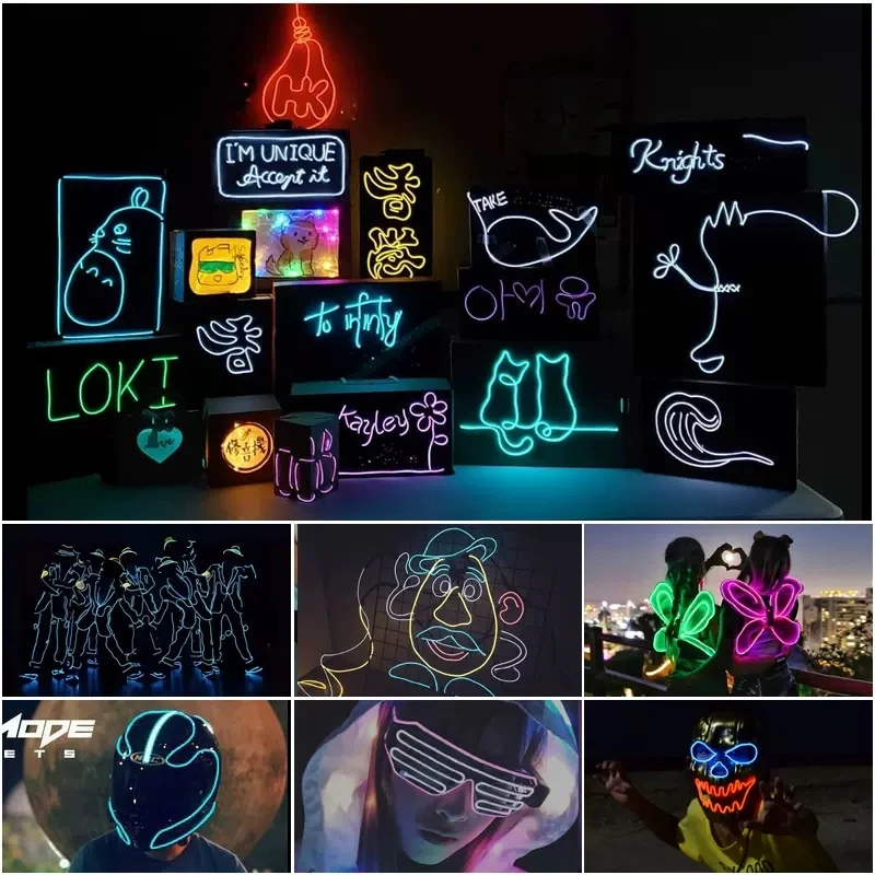 EL Wire 1M/2M/3M/5M/10M Гибкий Neon Licht Draht Led Dance Party Атмосфера Декор Lampe RopeTube Wasserdichtelükfarbige
