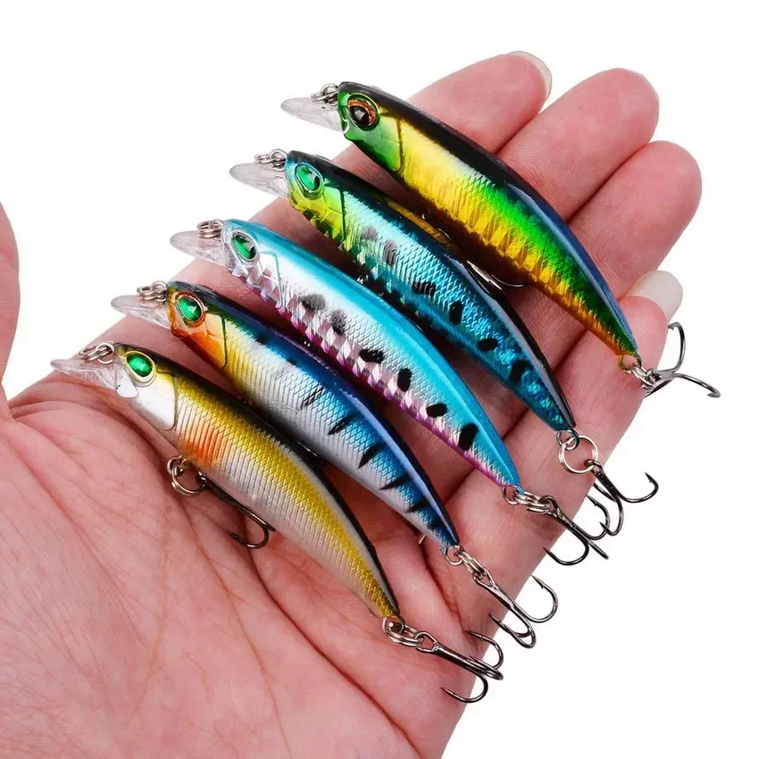 1 Uds señuelo de pesca láser flotante Minnow Wobbler cebos profesionales 6,8 cm 4g Crankbait pesca de carpa