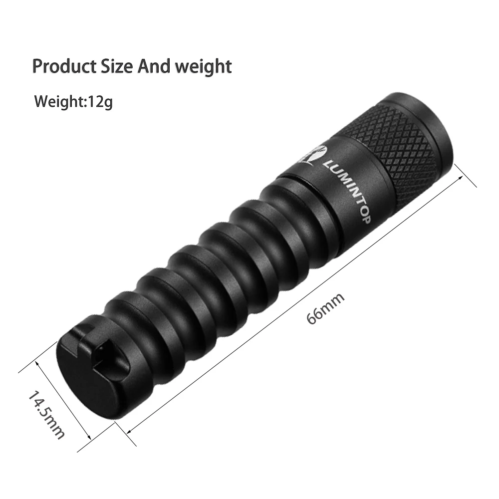 Outlook-minilinterna LED EDC, 3 modos, portátil, resistente al agua, AAA, llavero de transporte diario, luz de Flash Max 120LM EDC01