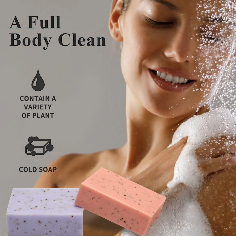 4 pacotes de sabonete fosco de lavanda - 4, óleo essencial de coco, árvore de chá - caixa de papel kraft para presentes e experiência de viagem luxuosa