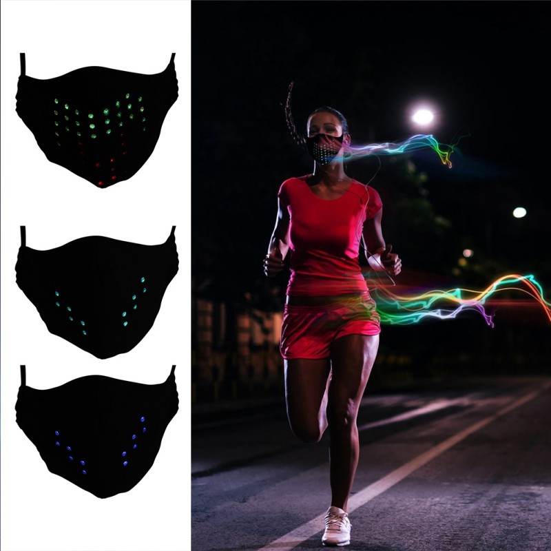Máscara de Control de voz de Navidad para fiesta Rave, máscara facial Led luminosa falsa con parlante dinámico, lazo para oreja de tendón elástico de goma transpirable