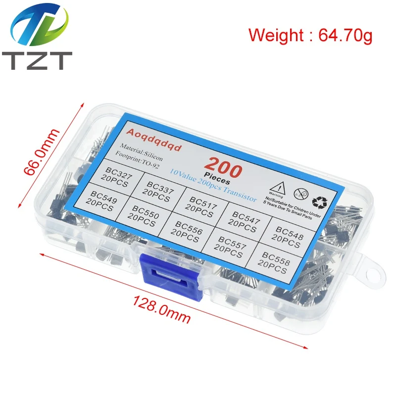 1BOX 200pcs=10 Values*20pcs kit Assort set BC327/BC337/BC517/BC547/BC548/BC549/BC550 BC556/BC557/BC558 mix pack