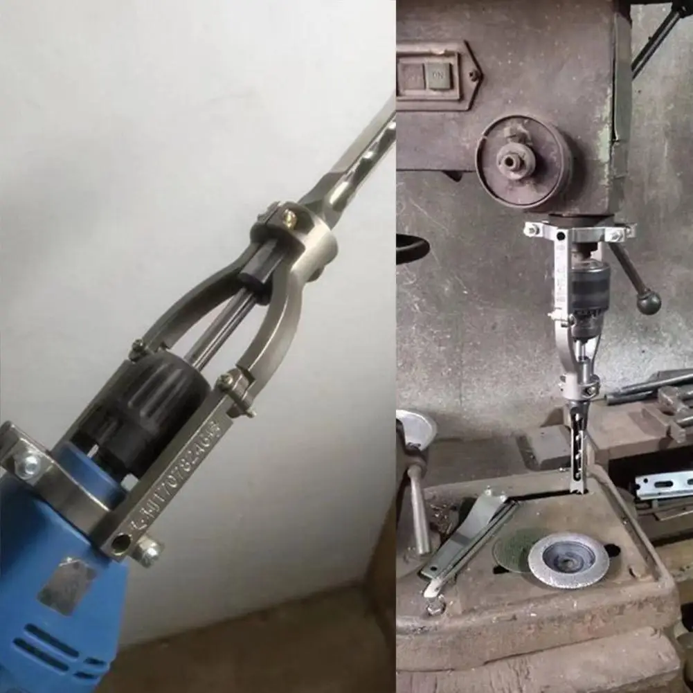 Square Hole Drill Fixing Bracket Mortise And Tenon Bit Bracket Clamp Adjustable From 1.5-2.2inch Drill Install Fixing Bracket