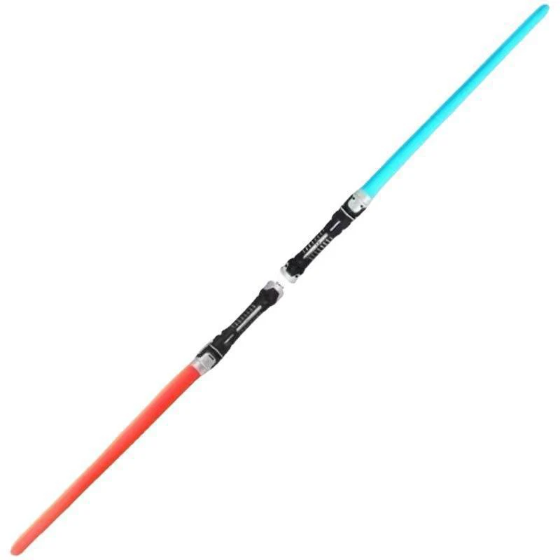 Kinder Bunte Leuchtende Schwert Spielzeug Laser Schwert Lichtschwert Rot und Blau Doppel Saber Teleskop Musik Cosplay Cooles Blinkendes Spielzeug