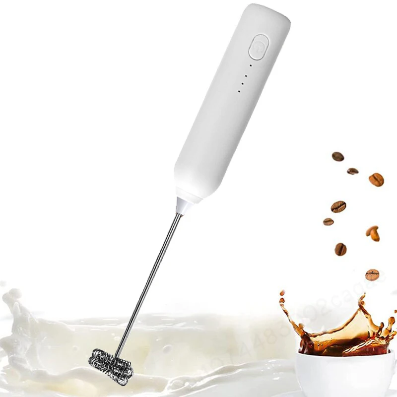 Frother นมไฟฟ้า 2 In 1 เครื่องปั่นแบบชาร์จไฟได้สแตนเลส 3 ความเร็วเครื่องผสมกาแฟไข่ Beater มือถือโฟม Maker เครื่องมือ