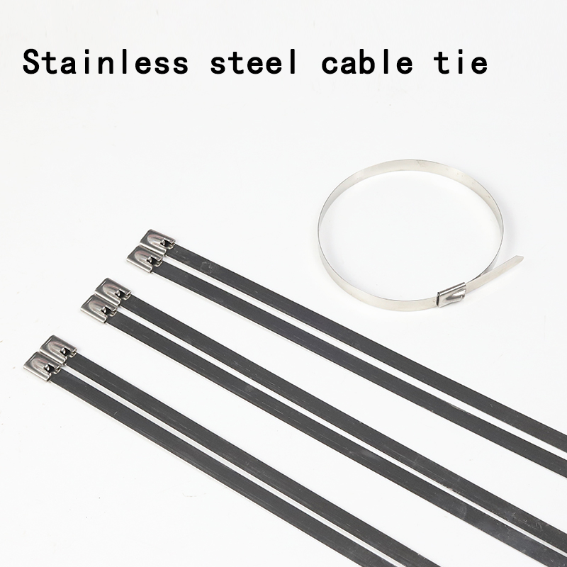 100 pz 304 # fascette per cavi in acciaio inossidabile 4.6mm fascette per cavi autobloccanti per impieghi gravosi fascette di bloccaggio per involucro di scarico in metallo multiuso