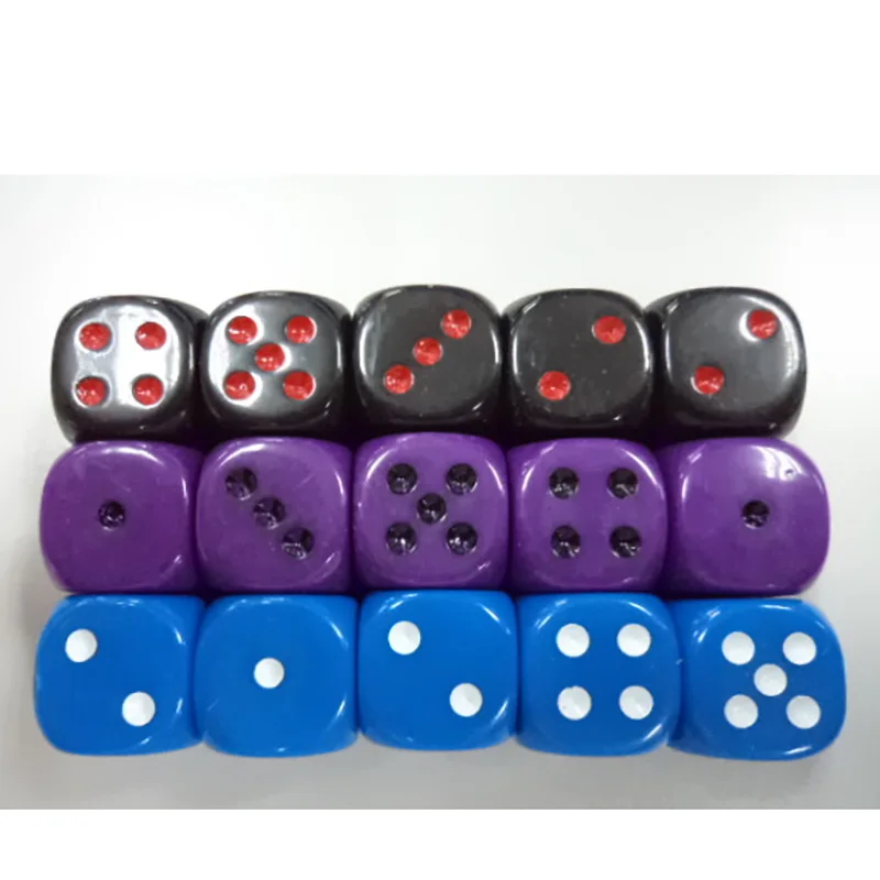 10 unids/lote juego de dados 10 colores acrílico sólido 6 caras dados Club/fiesta/juegos familiares