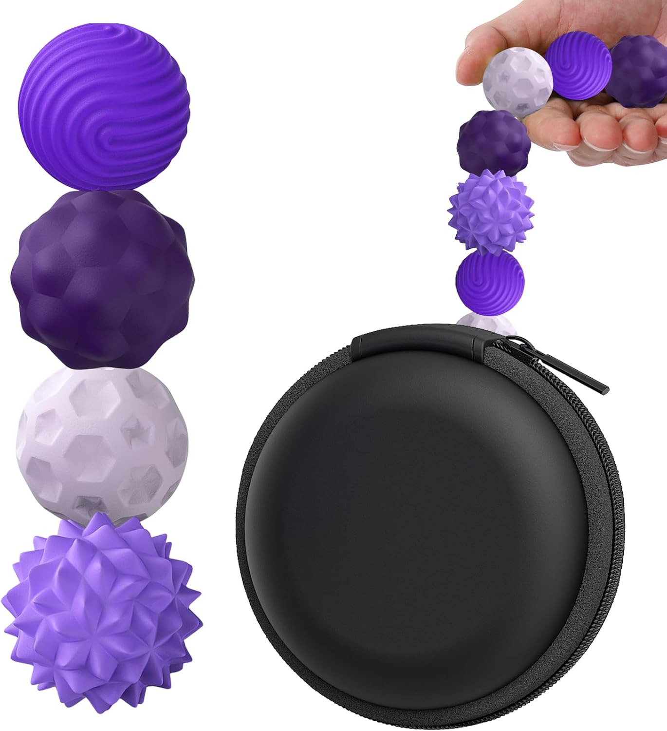 Palline Fidget magnetiche in silicone Giocattoli Fidget Palline antistress per adulti Giocattoli da viaggio in pietra sensoriale per calcare l'autismo e il TDAH