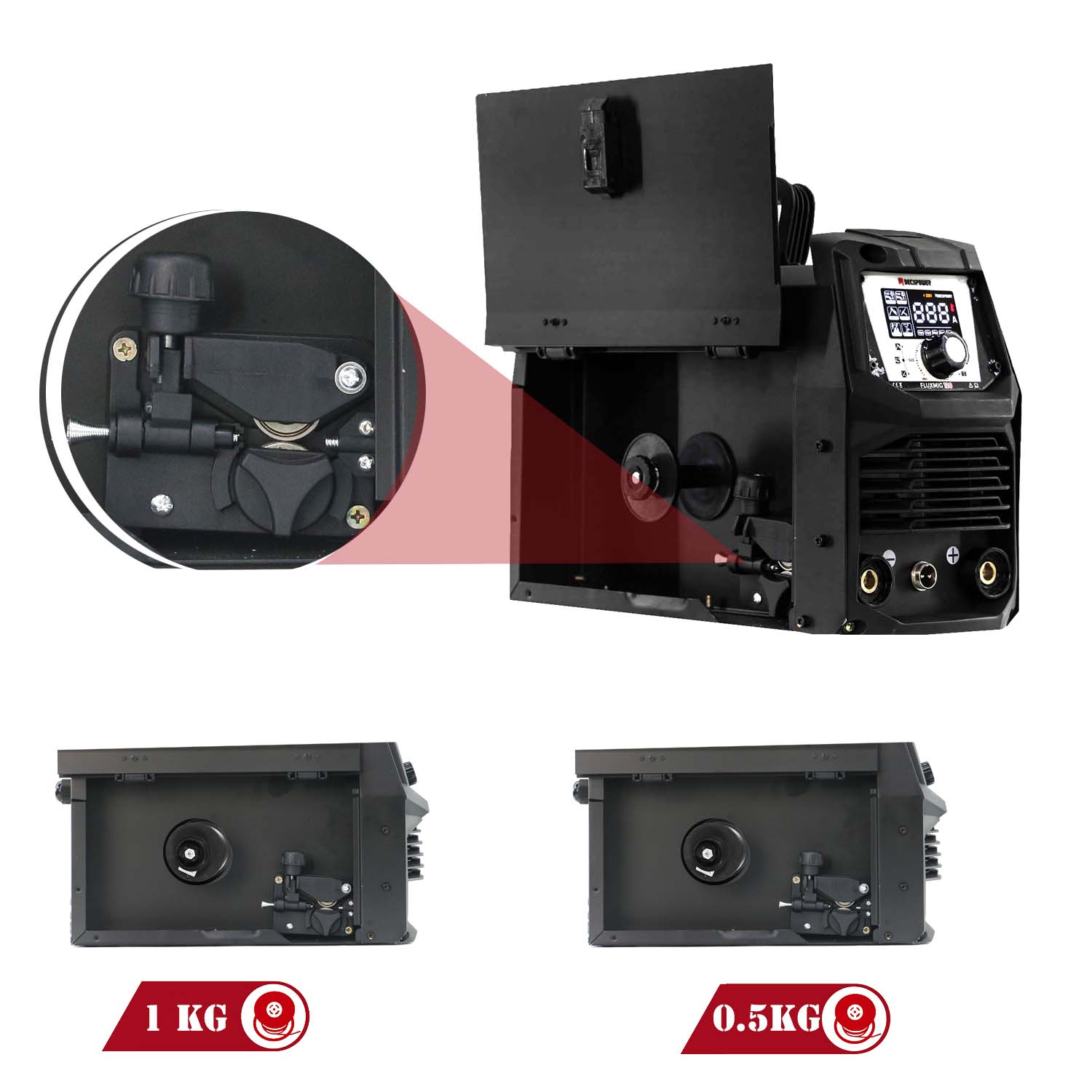 Decapower FLUX mig 120 без газа Миг без газового флюса mig MMA Lift tig 3 в 1 сварочный аппарат без газа портативный сварочный аппарат для домашнего использования