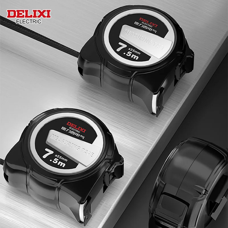 Metro a nastro elettrico DELIXI, 7.5M * 25MM ABS addensato Hard Anti Drop Shell DurableMeterRuler scatola resistente all'usura RulerforHousehold