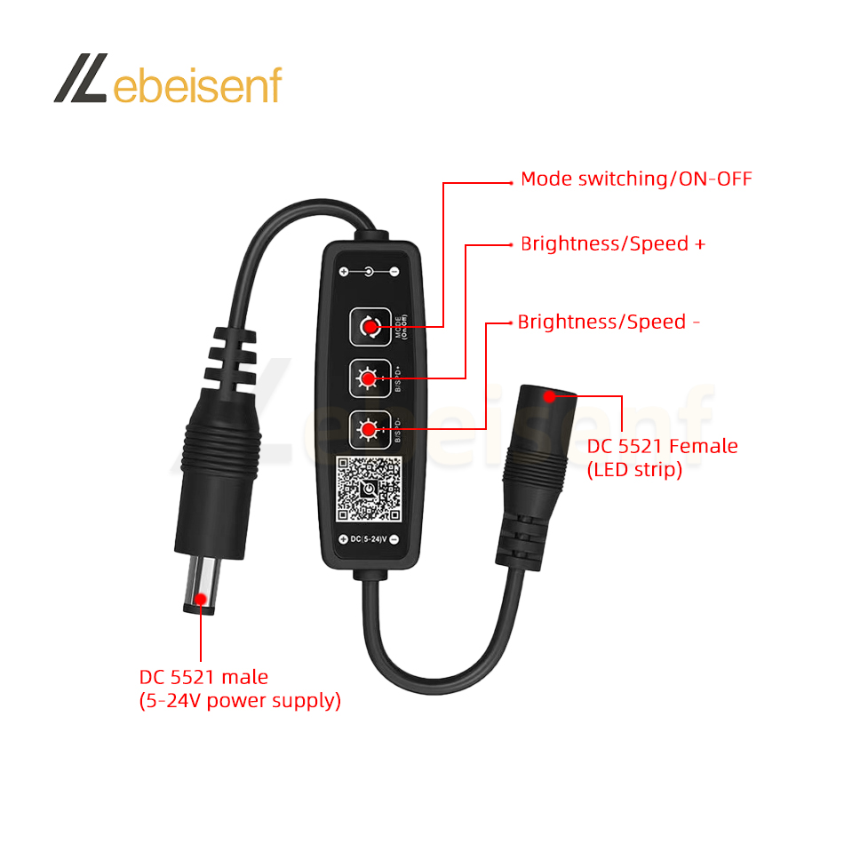 New DC 5V 12V 24V 6A Single Color LED Strip Light Smart Bluetooth APP Music MIC Timing Group Lighting Mini DIM Dimmer Controller