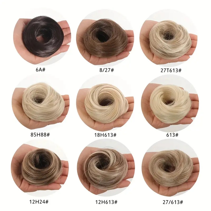 Moño de lazo de pelo liso, peluca de fibra natural y cómoda resistente al calor, fácil de usar, adecuado para todas las niñas, accesorios de peluca