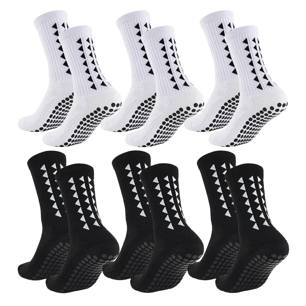 6 pares de calcetines de fútbol para hombres y mujeres, calcetines deportivos con parte inferior de toalla, calcetines deportivos para rugby, fútbol, ciclismo, correr, ejercicio, calcetines atléticos