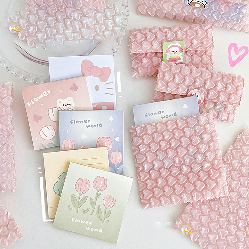 10Pcs Pink Heart Bubble Mailer Bag Packaging Small Business Supplies Shockproof Padded Envelopes Mail Packaging Bags