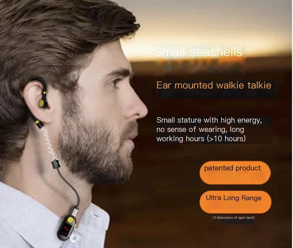 Sinorise SR-610 Mini auricular inalámbrico para walkie-talkie con gancho para la oreja para bar, hotel, salón de belleza (1 unidad)