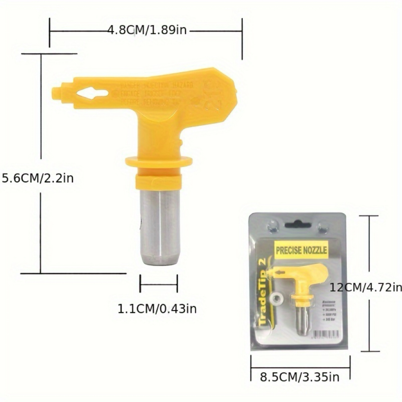 Reversible Spray Tip,Airless Spray Nozzles for Airless Paint Spray Guns and Airless Sprayer Machine,Yellow Wear-resistant