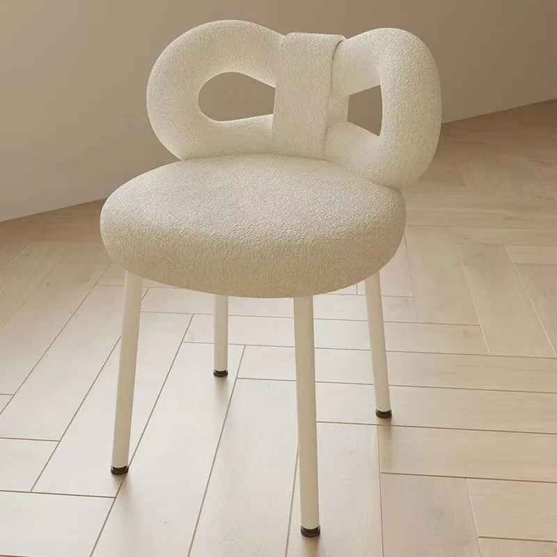 Encosto de veludo para quarto, cadeira de maquiagem de fada, banco com laço, manicure, penteadeira, mesa, escritório, casa, cadeira giratória