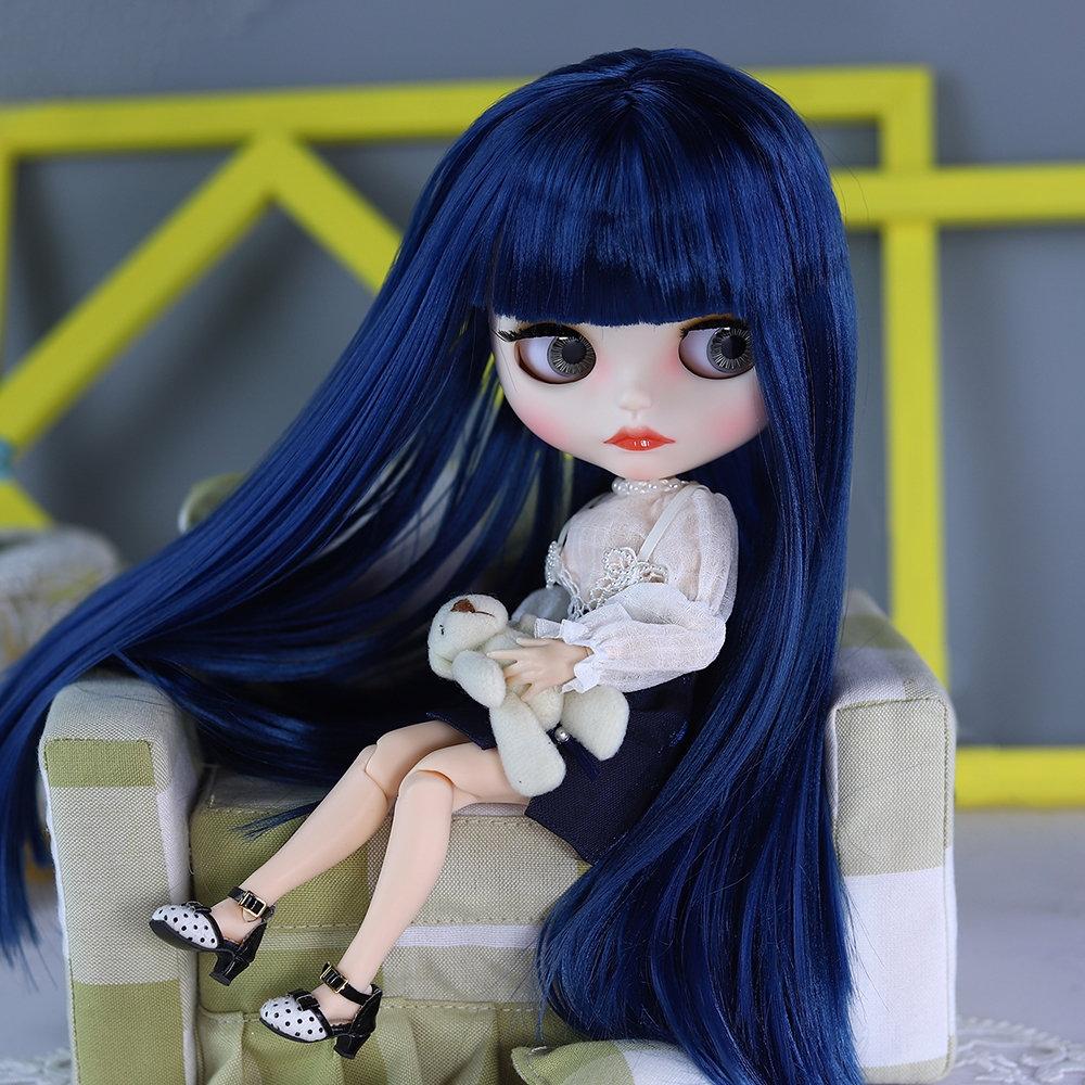 Boneca ICY DBS Blyth BJD Corpo Articulado Pele Branca Conjunto de Cabelo Azul Boneca 1/6 30cm Presente para Menina Anime SD