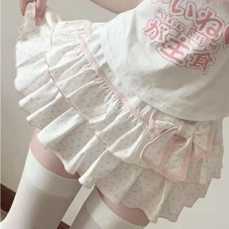 Deeptown Harajuku Y2k Лолита мини-юбка женская с бантом в японском стиле Kawaii плиссированные юбки милые торт с оборками многослойные юбки