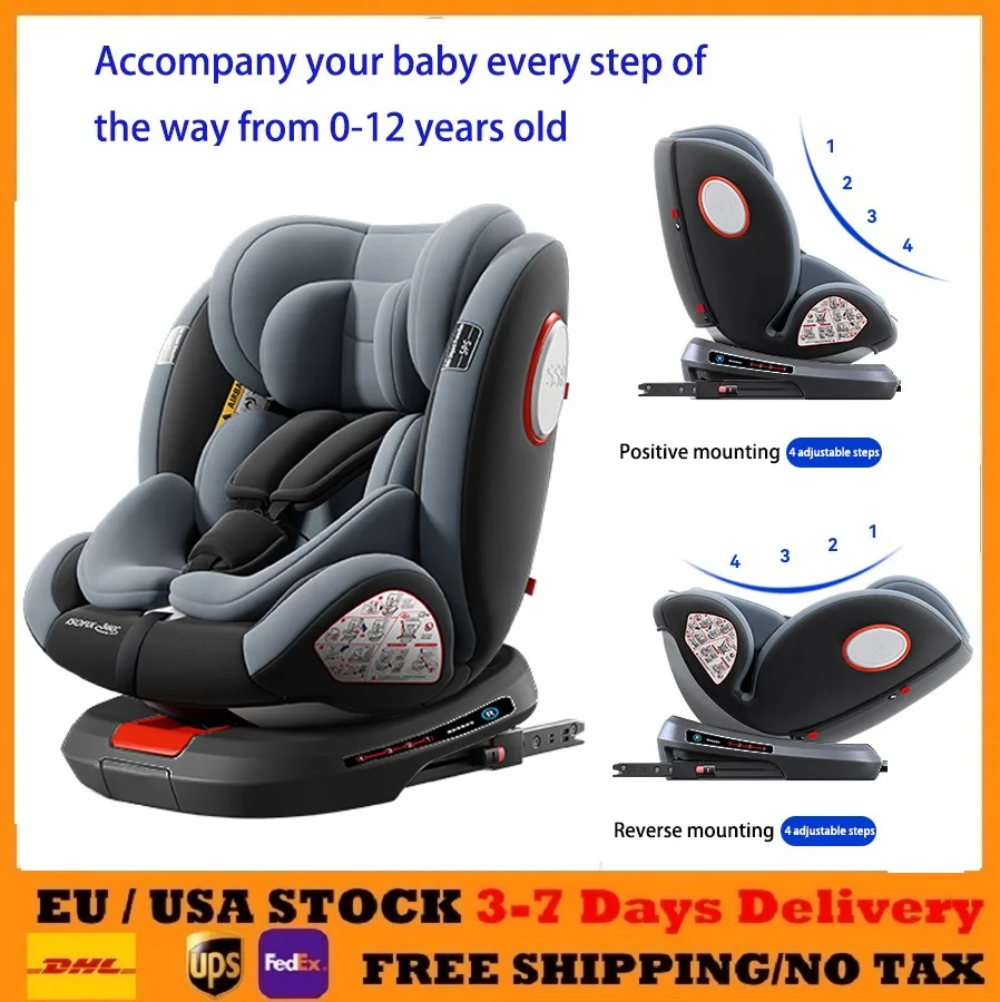 Sièges auto pour bébé Sièges auto de sécurité pour enfants Sièges auto de sécurité pour nourrissons Siège auto à hauteur réglable avec Isofix pour siège auto ECE R129 0-12 ans
