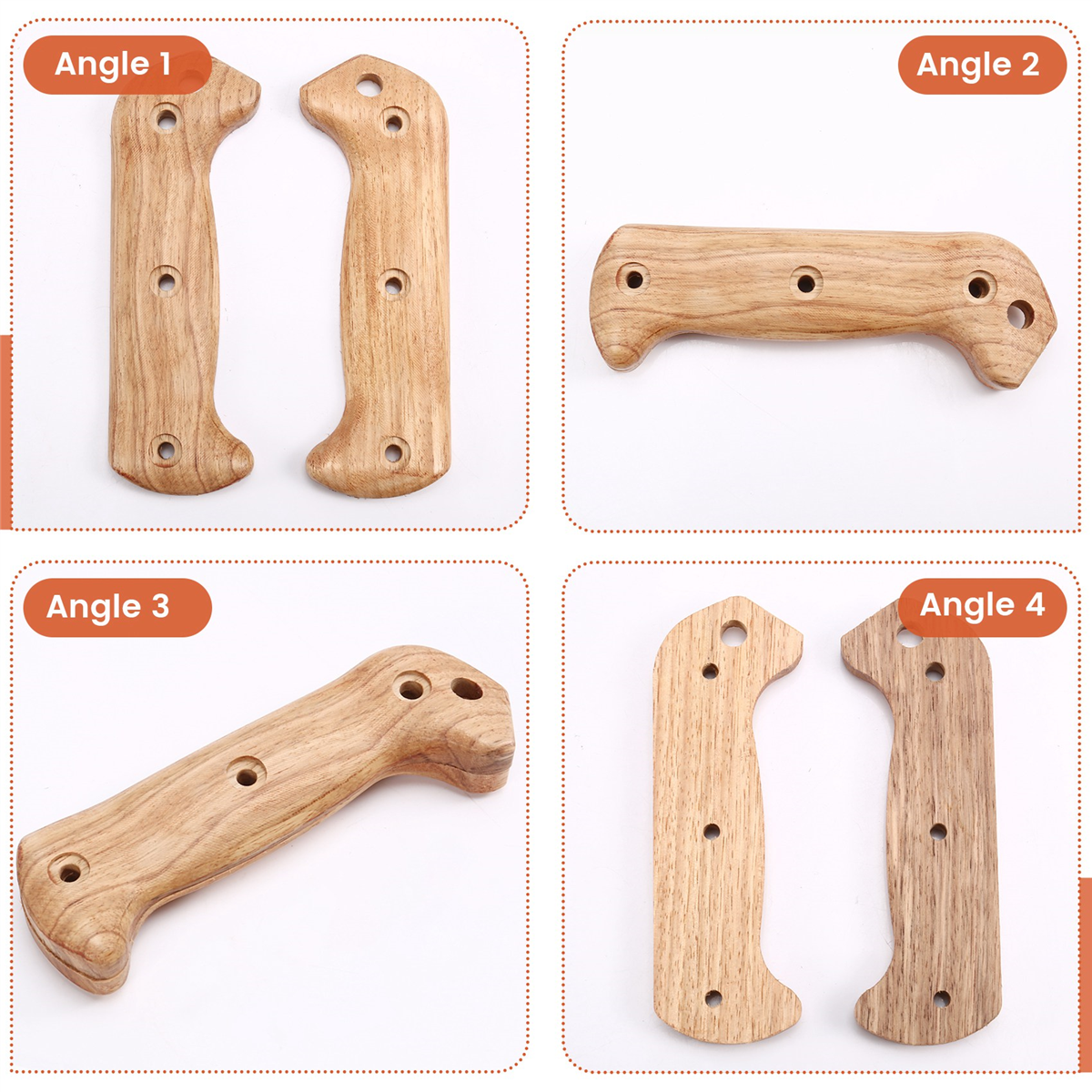BAAU 1 คู่ไม้ธรรมชาติ Handle Patch สําหรับ Bk2 มีดจับการปรับเปลี่ยนชิ้นส่วนสกรู Handle Grips DIY อุปกรณ์เสริม,A