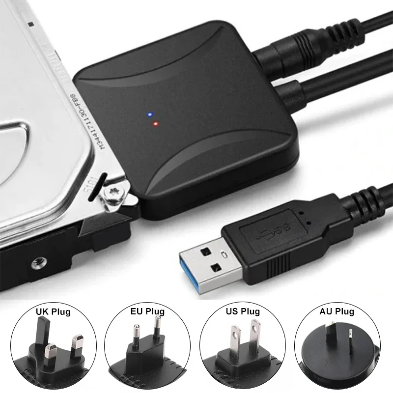 USB 3.0 - SATA 3変換アダプターケーブル USB3.0 ハードドライブ変換ケーブル Samsung Seagate WD 2.5 3.5 HDD SSDアダプター用