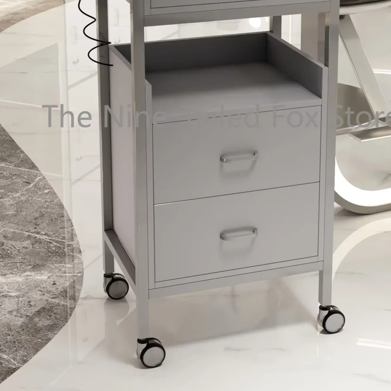 Beauty Salon ถาดเสริมล้อรถทําความสะอาดรถเข็นเฟอร์นิเจอร์มืออาชีพช่างทําผมความงาม Carrello แผนกต้อนรับตัดผม