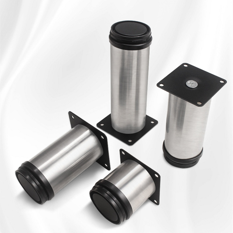 1 Uds. Pie de gabinete ajustable de acero inoxidable, pie de gabinete de tubo redondo, pie de sofá, muebles, pie de mesa, pie de soporte