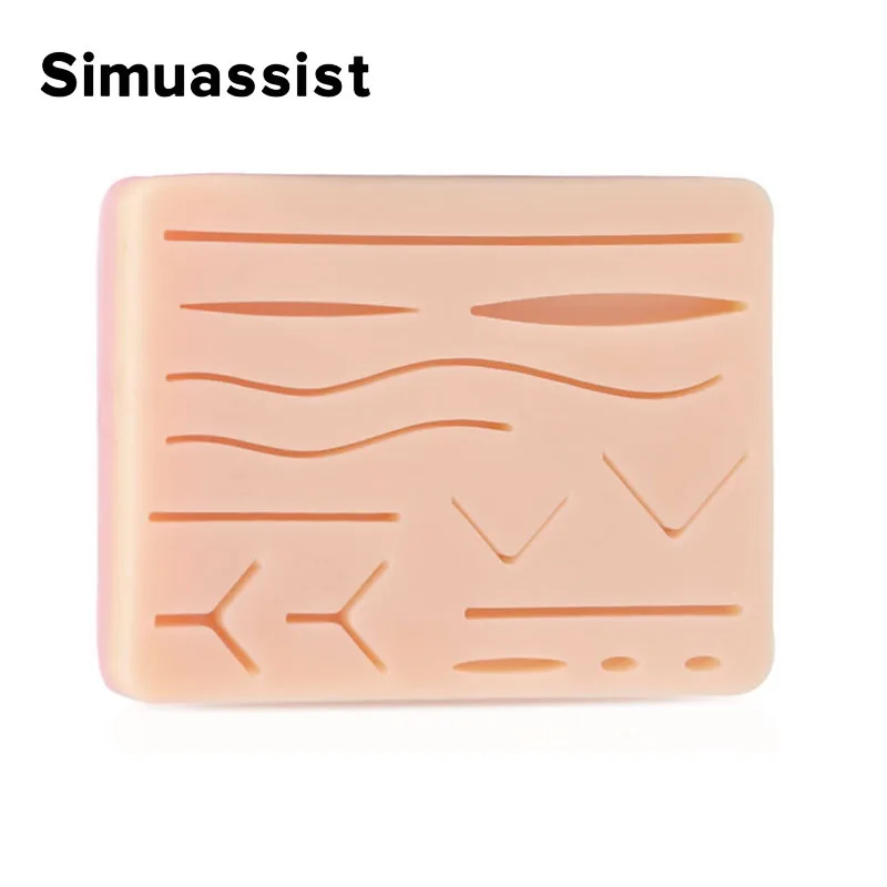 Modello di sutura traumatico per pratica di sutura Modello di sutura traumatica con ferita in silicone Riutilizzabile per sutura chirurgica Annodatura Modello didattico in silicone