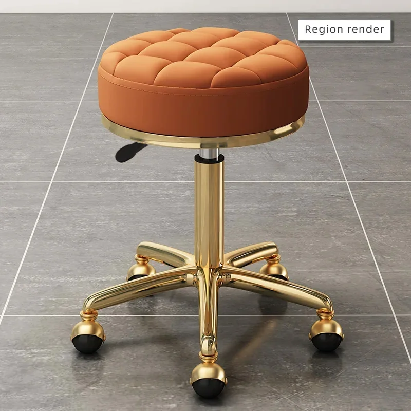 Tabouret de salon de coiffure doré, banc de coiffeur, chaise de massage, chaise de clinique, siège de bureau à domicile, meubles de salon