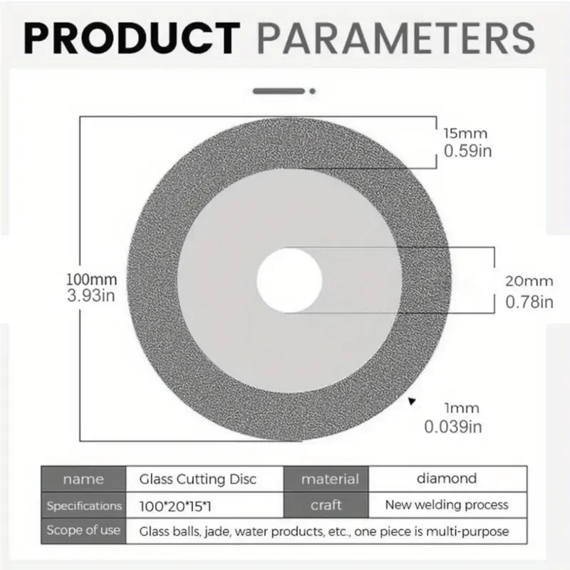 1pc 4ich Diamond Cutting Discs Universal Ultra-thin Discs for Cutting Glass Ceramic Tile Jade Fine Grain Stone Cutting Tool