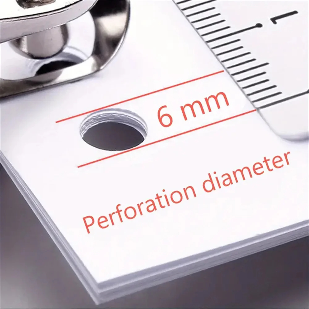 1PC Hand Held Metal Stationery Round Hole Diameter 6mm Hole Punch Pliers Hole Punch Paper Hole Punch Boxed Single Hole Punch