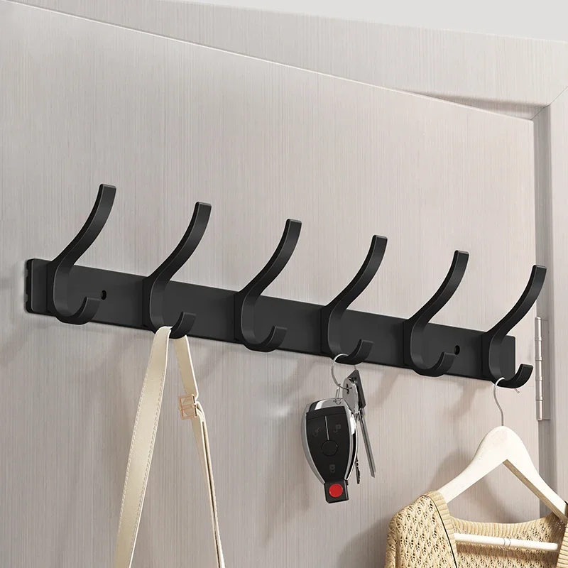 สีดํา Robe Hooks ผ้าเช็ดตัวแขวนเล็บ Wall Rack Hooks Coat ผู้ถือเสื้อผ้าสําหรับห้องน้ําห้องครัวอุปกรณ์เสริม
