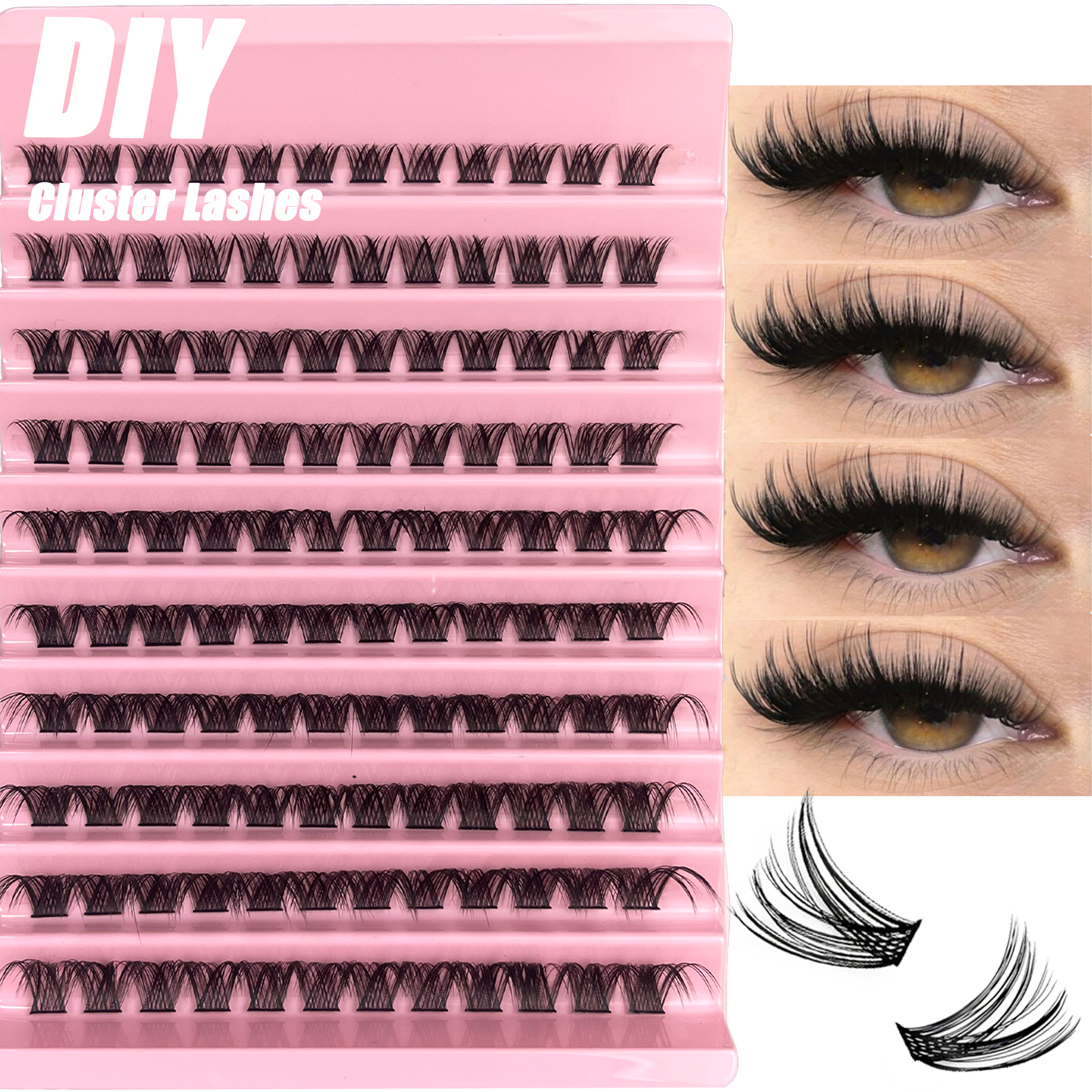 120 шт., кластерные ресницы, 8-16 мм, DIY наращивание ресниц, отдельные пучки ресниц, большая емкость, натуральные толстые ресницы, объемные ресницы, макияж