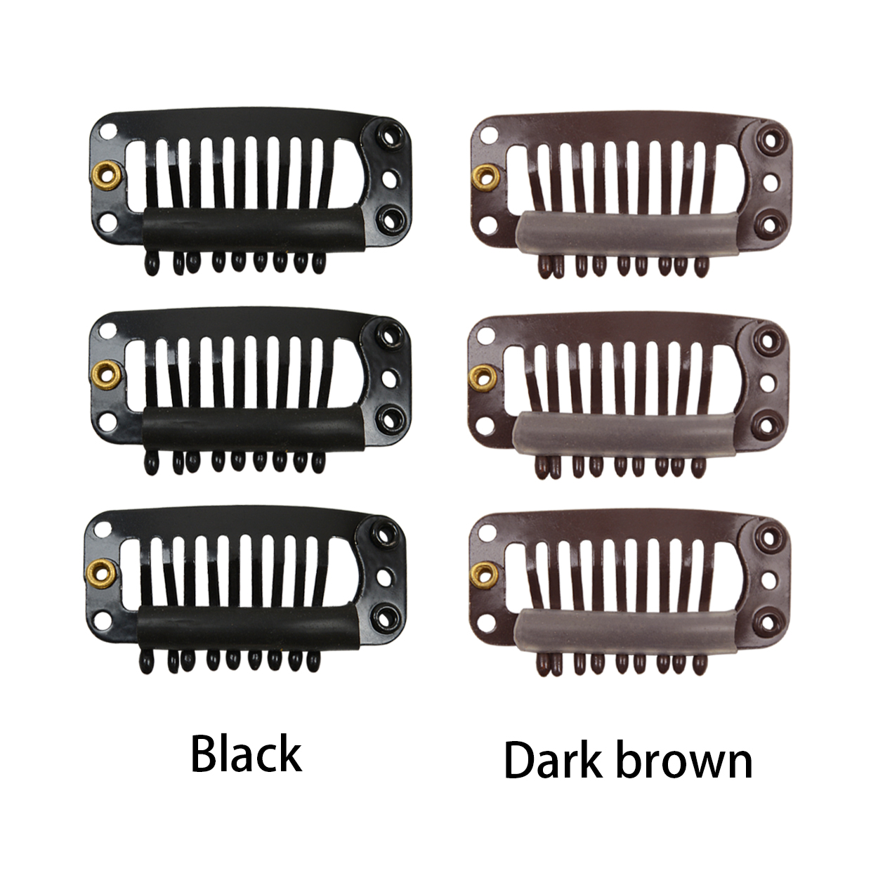 10 Uds Clips para extensiones de cabello 9 dientes peluca peine Clips Snap accesorios para extensiones de cabello herramienta 32mm