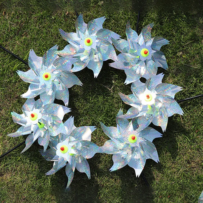 Bird Repeller Pinwheels Reflective Sparkly Scarecrow Pinwheel Windmill Spinner Garden Lawn Yard Decor Keep Birds Away Repellent