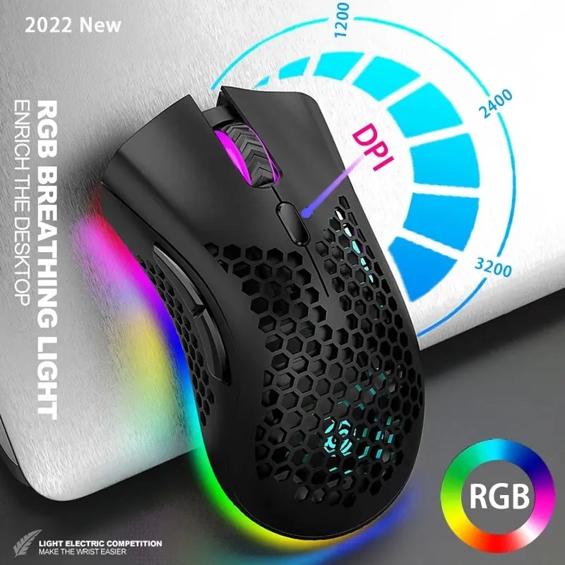 Bm600 wiederauf ladbare USB 2,4g drahtlose RGB Licht Waben Gaming Maus Desktop-PC-Computer Notebook Laptop Mäuse Maus Spieler süß