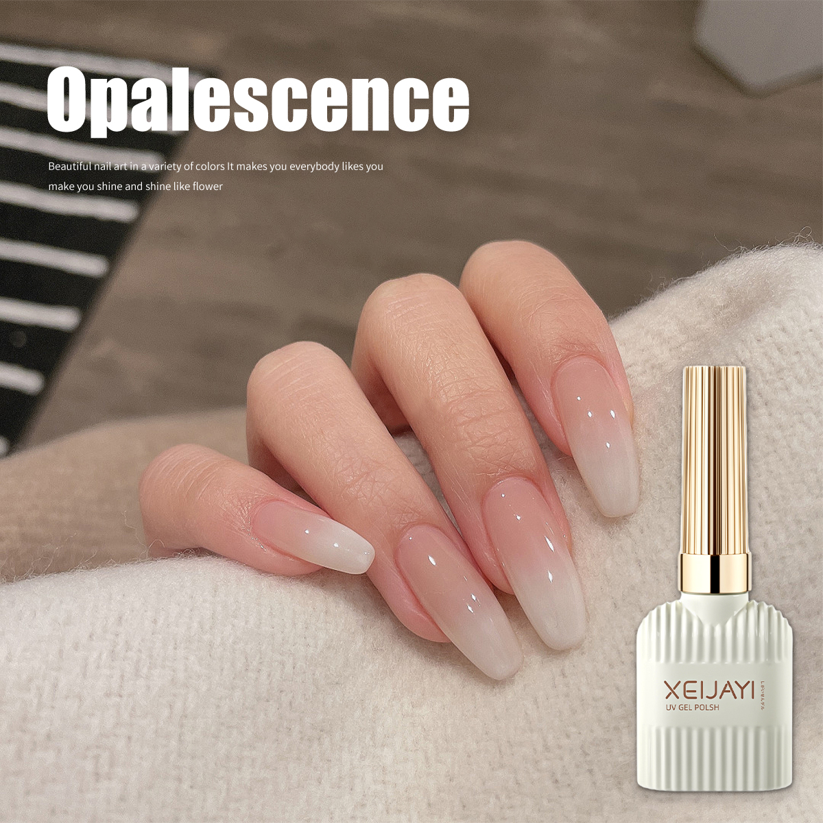 Pudding Milky White Gel-Nagellack, reiner UV-Gel-Nagellack, für Profis Starter Nail Art DIY 15 ml