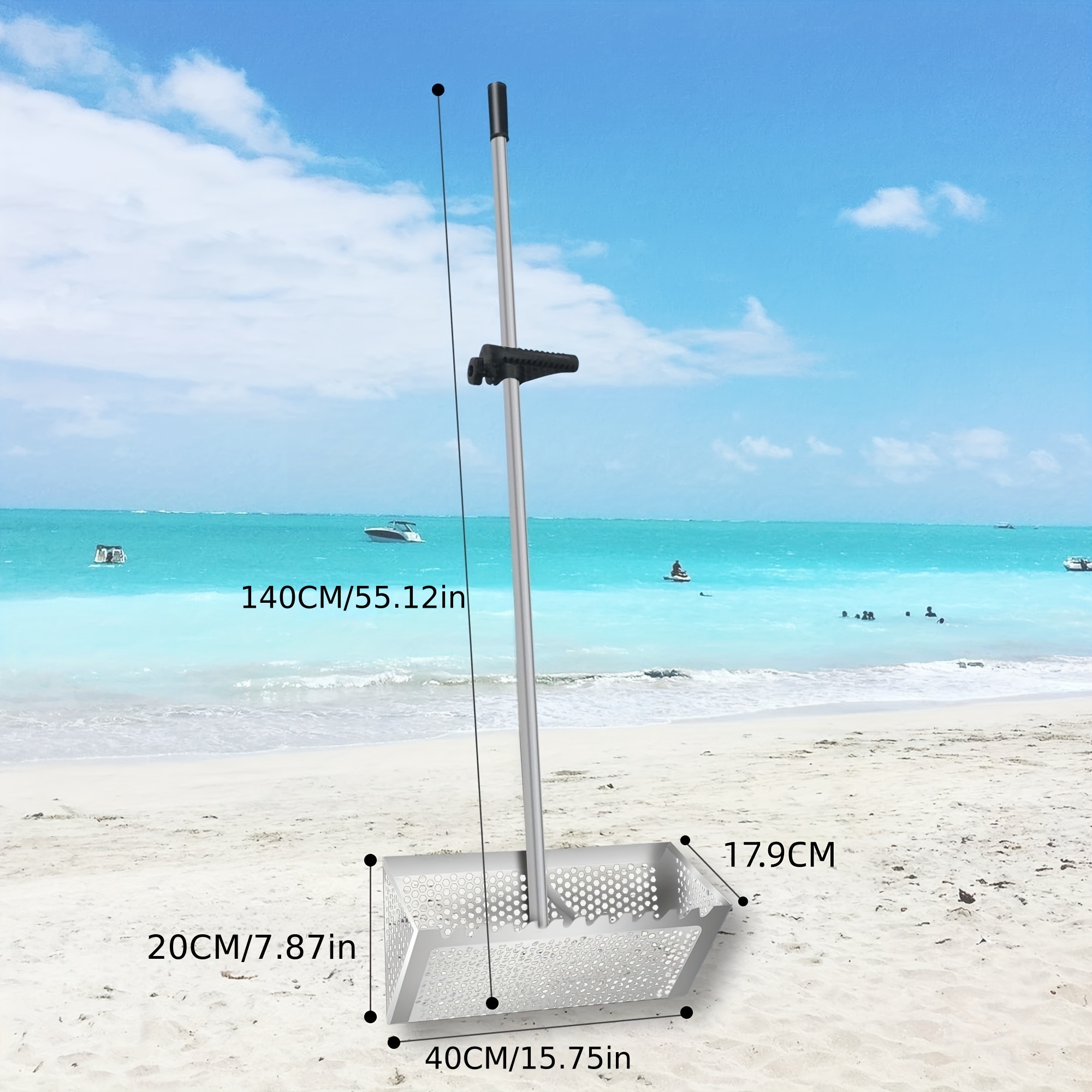 Stainless Steel Sand Fleas Rake Beach Sand Scoop Shovel Metal Detector Scoops Treasure Detecting Hunting Stainless Steel Tool