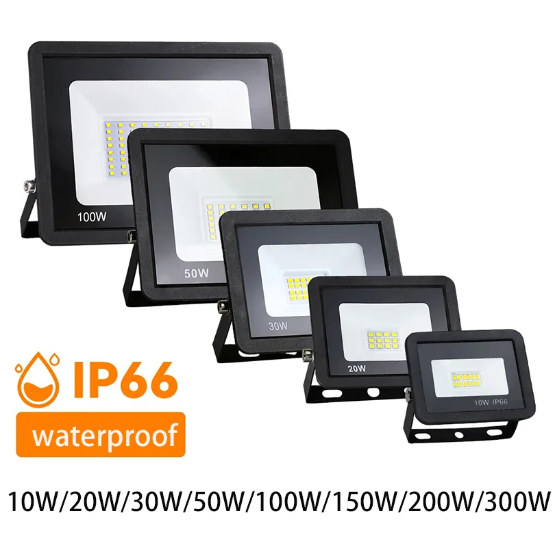 Reflector LED de alto brillo 10W 20W 30W 50W 100W 150W 200W 300W AC110V/220V luz de inundación para jardín calle iluminación exterior